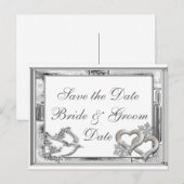 Silver Winter Wedding Save the Date Postkarten (Vorne/Hinten)
