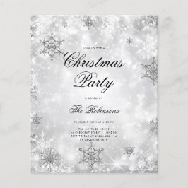 Silver Winter Wonder Holiday Einladungsprogramm &  Flyer