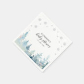 Silver Winter Wonderland Babydusche Papier Napkin Serviette (Ecke)