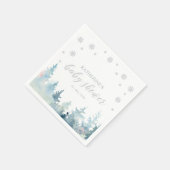 Silver Winter Wonderland Babydusche Papier Napkin Serviette (Ecke)