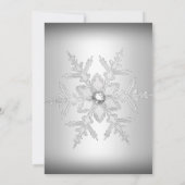 Silver Winter Wonderland Blue Quinceanera Einladun Einladung (Rückseite)