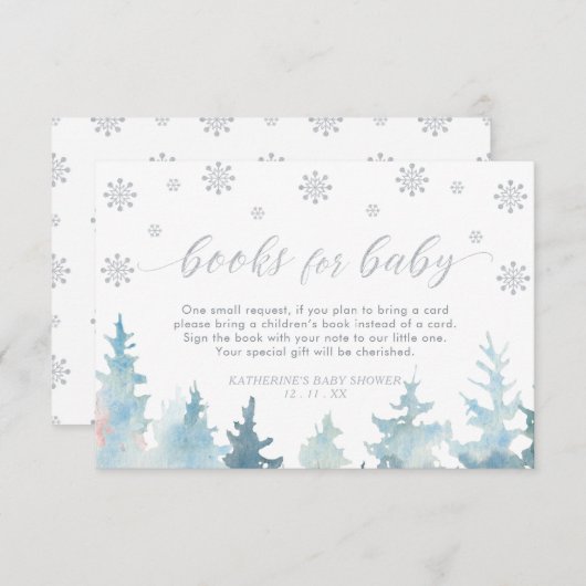 Silver Winter Wonderland Books for Baby Enclosure Begleitkarte (Vorne/Hinten)