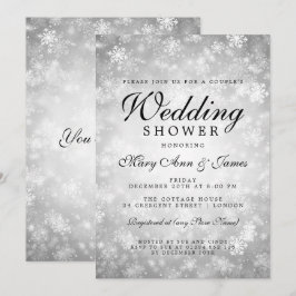 Silver Winter Wonderland Couple's Polterabend Einladung