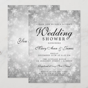 Silver Winter Wonderland Couple's Polterabend Einladung