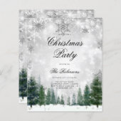 Silver Winter Wonderland Einladung Programm Menü (Vorne/Hinten)
