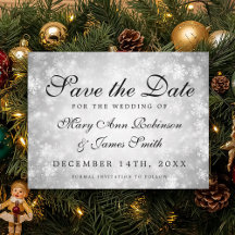 Silver Winter Wonderland Elegant Save the Date