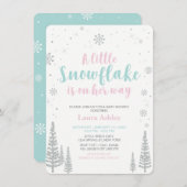 Silver Winter Wonderland, Girl Baby Dusche Einladung (Vorne/Hinten)