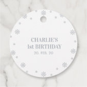 Silver Winter Wonderland Party Vielen Dank für Ihr Geschenkanhänger (Rückseite)