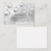 Silver Winter Wonderland Snow DETAILS Hochzeit Begleitkarte (Vorne/Hinten)
