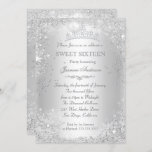 Silver Winter Wonderland Sweet 16 Tiara Einladung<br><div class="desc">Silver Sweet 16 Geburtstag Einladung. Hübsche Schneeflocke & Tiara Design. Bitte beachten Sie: Alle flachen Bilder,  Sie haben keine echten Juwelen!</div>