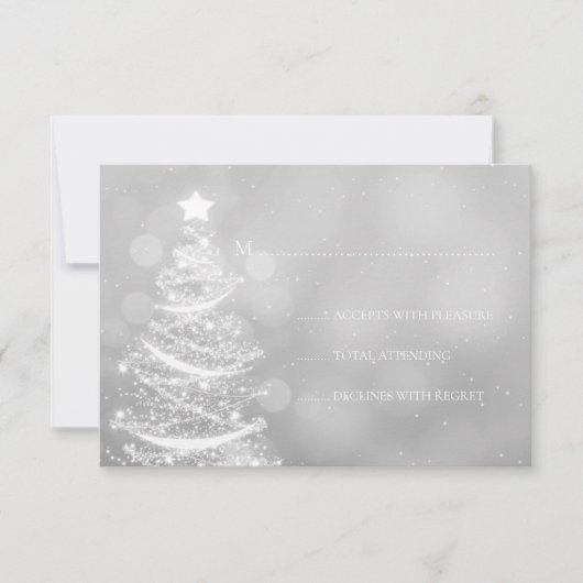 Silver Winter Wonderland Weihnachten Hochzeit RSVP Karte (Vorderseite)