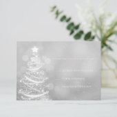 Silver Winter Wonderland Weihnachten Hochzeit RSVP Karte (Stehend Vorderseite)