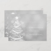 Silver Winter Wonderland Weihnachten Hochzeit RSVP Karte (Vorne/Hinten)