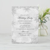 Silver Winter Wonderland Weihnachtsfeier A Einladung (Stehend Vorderseite)