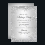 Silver Winter Wonderland Weihnachtsfeier Einladung<br><div class="desc">Feierabend Einladung. Silver Gray Sparkle Schneeflocke Design. Bitte beachten Sie: Alle flachen Bilder haben keine echten Juwelen!</div>