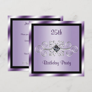 Silver Wirbel & Diamond 25. Geburtstagsparty Einladung