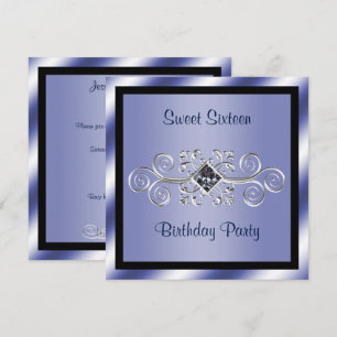 Silver Wirbel & Diamond Sweet 16 Geburtstagsparty Einladung