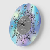 Silver Wirbel Holographic 50 Wedding Jubiläum Große Wanduhr (Winkel)