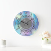 Silver Wirbel Holographic 50 Wedding Jubiläum Große Wanduhr (Zuhause)