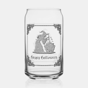 Silver Witch & Cauldron Halloween Dosenglas