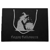 Silver Witch & Cauldron Halloween Große Geschenktüte (Vorderseite)