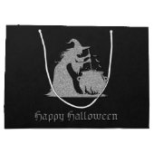 Silver Witch & Cauldron Halloween Große Geschenktüte (Rückseite)