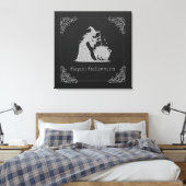 Silver Witch & Cauldron Halloween Leinwanddruck (Insitu (Schlafzimmer))
