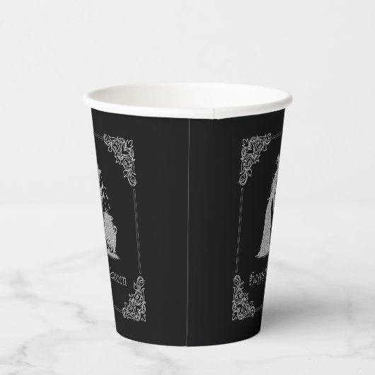 Silver Witch & Cauldron Halloween Pappbecher (Rechts)