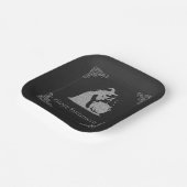 Silver Witch & Cauldron Halloween Pappteller (Gewinkelt)