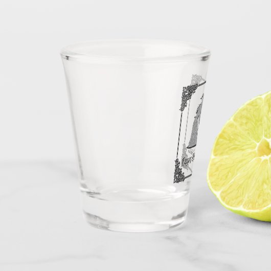 Silver Witch & Cauldron Halloween Schnapsglas (Links)