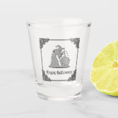 Silver Witch & Cauldron Halloween Schnapsglas (Vorderseite)