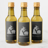 Silver Witch & Cauldron Halloween Weinetikett (Flaschen)