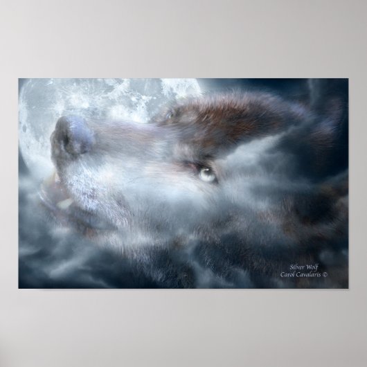 Silver Wolf Art Poster (Vorne)