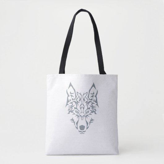 Silver Wolf Spirit Animal Toag Tasche (Vorderseite)