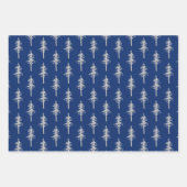 Silver Woodland Pine Tree Forest Green Red Blue Geschenkpapier Set (Vorderseite 3)