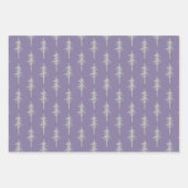 Silver Woodland Pine Tree Forest Mulberry Lila Geschenkpapier Set (Vorderseite 2)