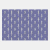 Silver Woodland Pine Tree Forest Mulberry Lila Geschenkpapier Set (Vorderseite)