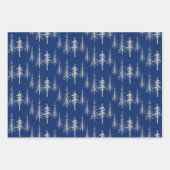 Silver Woodland Scraggy Sparse Spruce Tree Forest Geschenkpapier Set (Vorderseite 2)