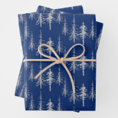 Silver Woodland Scraggy Sparse Spruce Tree Forest Geschenkpapier Set (Beispiel)