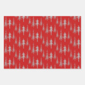 Silver Woodland Scraggy Sparse Spruce Tree Forest Geschenkpapier Set (Vorderseite 3)