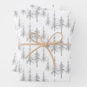 Silver Woodland Scraggy Sparse Spruce Tree Forest Geschenkpapier Set (Beispiel)