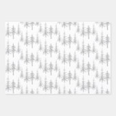Silver Woodland Scraggy Sparse Spruce Tree Forest Geschenkpapier Set (Vorderseite 3)