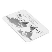 Silver World Map Hochzeit in Urlaubsort Magnet (Rechte Seite)