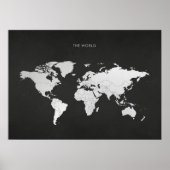 Silver World Map Poster (Vorne)