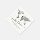 Silver World Map Theme Party Serviette (Ecke)