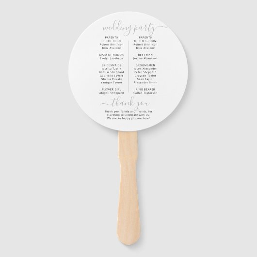 Silver World Map Wedding Program Fächer (Rückseite)