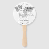 Silver World Map Wedding Program Fächer (Vorderseite)