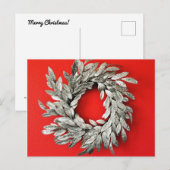 Silver Wreath Weihnachtskarte Postkarte (Vorne/Hinten)