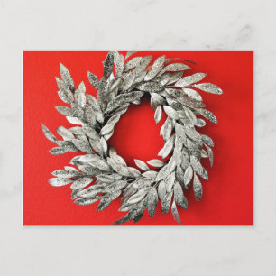 Silver Wreath Weihnachtskarte Postkarte