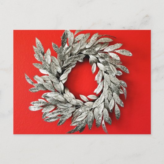 Silver Wreath Weihnachtskarte Postkarte (Vorderseite)